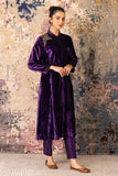 Purple Velvet Embroidered Kurta Set (Vt-01)