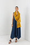 OCHRE YELLOW KASHMIRI EMBROIDERED PASHMINA STOLE (1 PC)