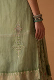 MINT KOTA TISSUE EMBROIDERED JACKET WITH MINT MAHESHWARI TISSUE INNER AND MINT PRINTED SHARARA ( SE-02)