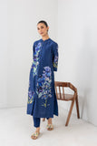 MIDNIGHT INDIGO SILK CHANDERI FLORAL PRINTED TUNIC (1 PC)