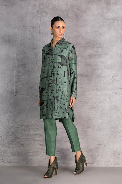 MILITARY GREEN DUPION SHIRT (1 PC)