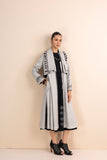 GREY HANDWOVEN COTTON LONG TRENCH COAT (1 PC)