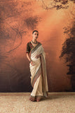 IVORY TISSUE EMB. SAREE SET (2 PCS)