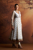 IVORY PRINTED CHANDERI ANARKALI SET (ANK-01A)