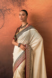 IVORY TISSUE EMB. SAREE SET (2 PCS)