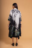 BLACK & WHITE CHANDERI PRINTED KAFTAAN (1 PC)