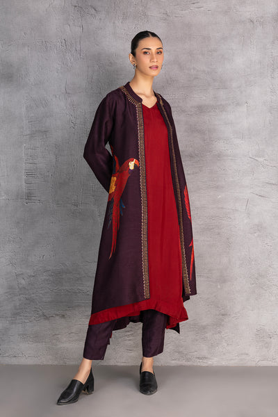 CHOCOLATE BROWN DUPION JACKET (1 PC)