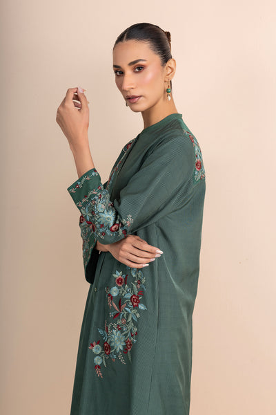 GREEN EMBROIDERED KURTA SET (2 PCS)