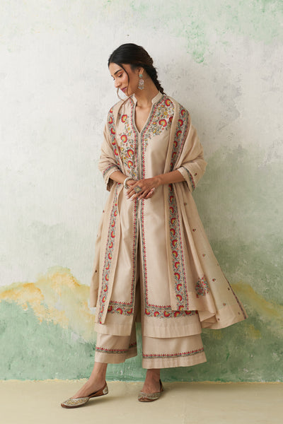 TOOSH CHANDERI EMB. KASHMIRA KURTA SET (3 PCS)