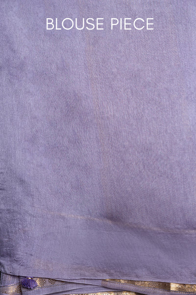 LILAC CHANDERI EMBROIDERED SAREE (1 PC)