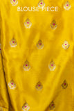 YELLOW GEORGETTE TUSSOR FOIL PRINTED SAREE SET (3 PCS)