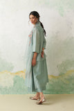 AQUA CHANDERI KASHMIRI EMB. KURTA SET (3 PCS)