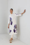 PEARL IVORY DUPION IRIS LILY PRINTED TUNIC (1 PC)