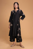 BLACK DUPION EMB. KURTA SET (3 PCS)