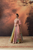 PINK & AQUA TISSUE EMB. LEHENGA SET(FB-05A) (4 PCS)