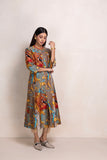 MULTICOLOR SILK CHANDERI PRINTED TUNIC (1 PC)