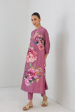 FUCHSIA PINK SILK CHANDERI PEONY FLOWER PRINTED TUNIC (1 PC)