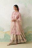 TOOSH & SOFT PINK DUPION PTD. WITH HAND KASHMIRI EMB. LEHENGA SET (4 PCS)