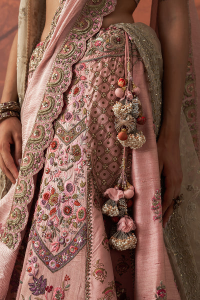 OLD ROSE EMB. MULTIKALI LEHENGA SET (EVO-10) (2 PCS)