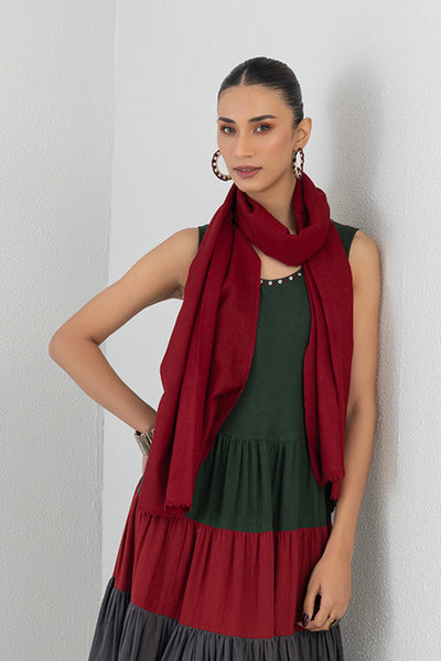 BLOOD RED WOOLEN STOLE (1 PC)