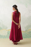 HOT PINK CHANDERI KASHMIRI EMB. ANARKALI SET (4 PCS)