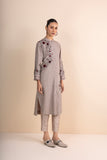 BEIGE EMBROIDERED KURTA SET (2 PCS)