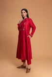 RED DUPION EMB. KURTA SET (2 PCS)