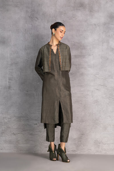 FOREST GREEN DUPION JACKET (1 PC)