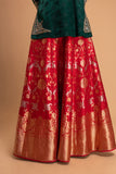 RED BROCADE LEHENGA SET (2 PCS)