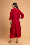 RED DUPION EMB. KURTA SET (2 PCS)