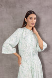 MINT MARBLE ABSTRACT COTTON PRINTED ASSYMETRICAL TUNIC (TNC-22)