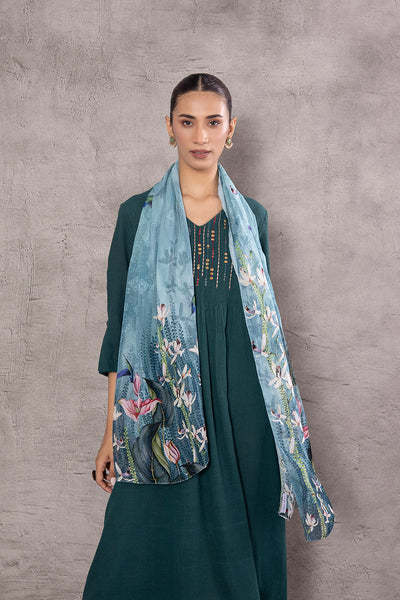 AQUA FORESTA THIN CHANDERI PRINTED STOLE (SV-18/STL)