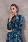 BLUE VISCOSE DUPION DUPION PRINTED EMBROIDERED TAGAAI KURTA (DC-04A/KUR)