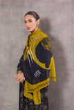 MEHENDI GREEN & BLACK THIN CHANDERI PRINTED STOLE (BCC-13/STL)