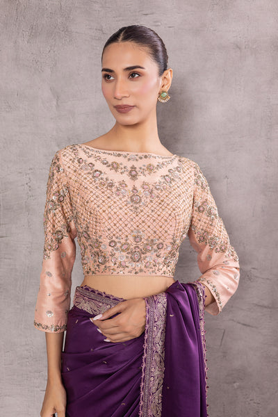 BLUSH DUPION EMBROIDERED BLOUSE