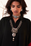 Black Woolen Kaftan With Multicoloured Border (Wln-05/kaf)