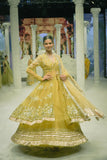 OLIVE EMBROIDERED ANARKALI PAIRED WITH A GOTA-DETAILED TULLE SKIRT AND A TOOSH DUPATTA.(3 PCS)