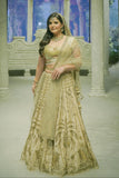 TOOSH DUPION EMBROIDERED TREE OF LIFE LEHENGA PAIRED WITH AN EMBROIDERED BLOUSE, TULLE NET EMBROIDERED DUPATTA, AND SILK ANTIQUE DUPATTA.(4PCS)