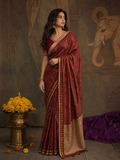 A MAROON SAREE THAT NEVER GOES OUT OF STYLE. (2PCS )