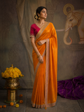 AN ORANGE SAREE MADE TO BRIGHTEN EVERY CELEBRATION. (2PCS)