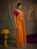 AN ORANGE SAREE MADE TO BRIGHTEN EVERY CELEBRATION. (2PCS)