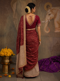 A MAROON SAREE THAT NEVER GOES OUT OF STYLE. (2PCS )