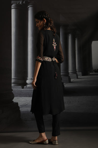 Black Embroidered Dress (EM-07)