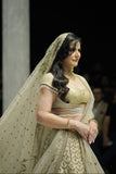 TOOSH DUPION EMBROIDERED TREE OF LIFE LEHENGA PAIRED WITH AN EMBROIDERED BLOUSE, TULLE NET EMBROIDERED DUPATTA, AND SILK ANTIQUE DUPATTA.(4PCS)