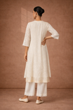 IVORY CHANDERI JACKET SET WITH DELICATE TONAL DETAILING