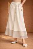 IVORY SILK CHANDERI PALAZO WITH SHEER ORGANZA BORDER