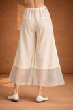 IVORY SILK CHANDERI PALAZO WITH SHEER ORGANZA BORDER