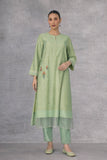 A SOFT GREEN KURTI DEFINED BY GENTLE DETAILING AND FLUID EASE