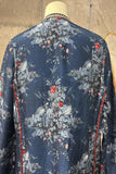 BLUE DUPION FLORAL PRINTED TUNIC ( DC-03A) (1 PC)