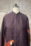 BROWN DUPION PRINTED JACKET ( AJP-08B) (1 PC)